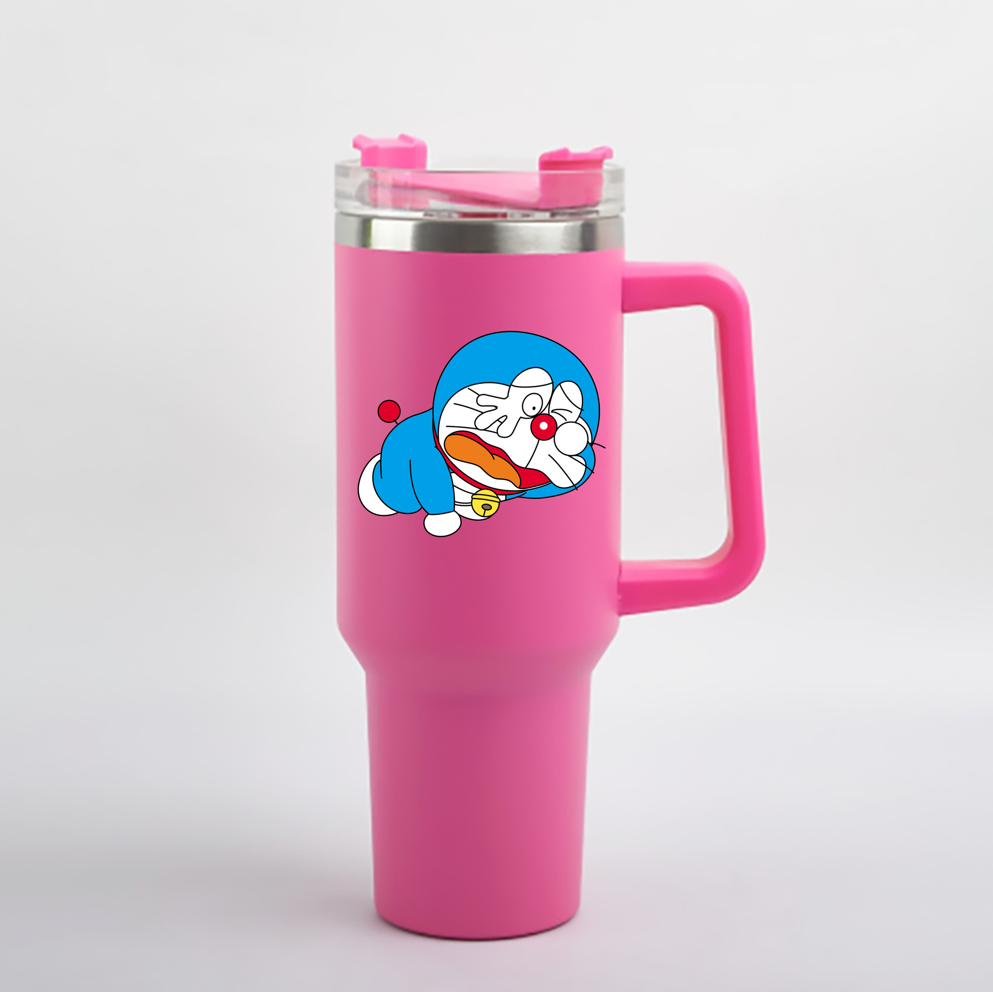 （画像用） ドラえもん Doraemon 1200mL車用タンブラー - クリスタルステッカー（プラスチックストロー付き）